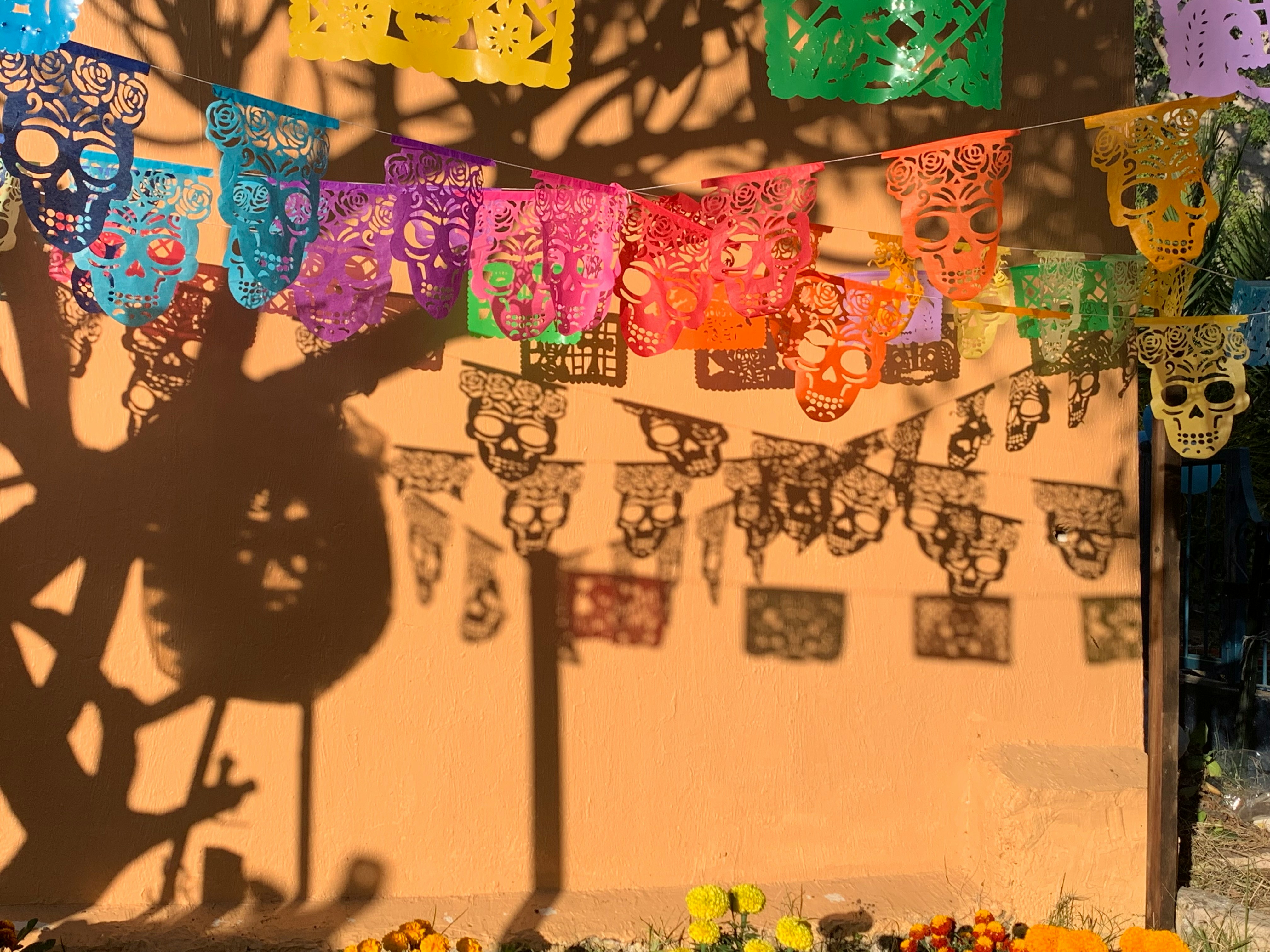 Colorful papel picado banners